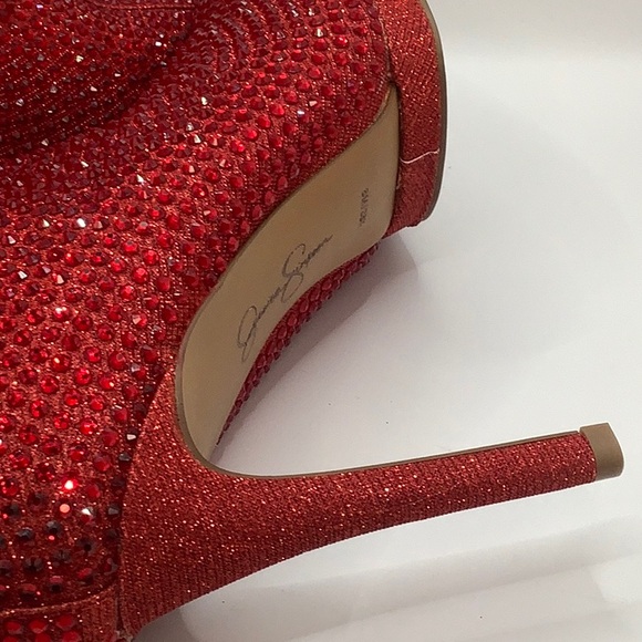👠NWOB👠Jessica Simpson Vianne Stiletto Crystal Embellishment Boots - Picture 12 of 17